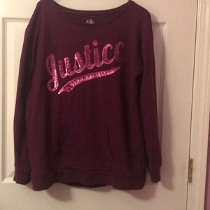 Justice Burgundy sweatshirt